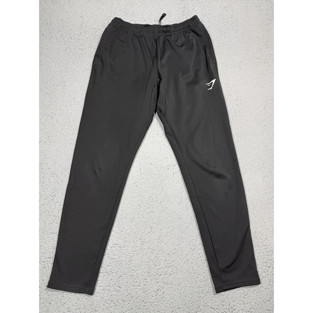Gymshark Pants Mens Small Black Track Joggers Lightweight Side Pockets Athletic